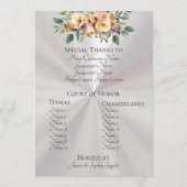 Cream Floral Quinceanera Program - Pearl White Programma (Achterkant)