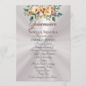 Cream Floral Quinceanera Program - Pearl White Programma (Voorkant)