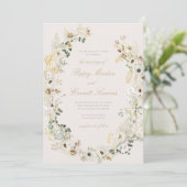 Cream Floral Wildflower Poppy Wedding Invitation (Debout devant)