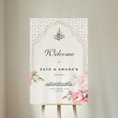 Cream & Florals Islamic Wedding | Acrylic Sign