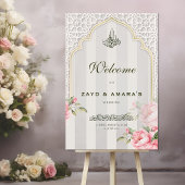 Cream & Florals Islamic Wedding | Acrylic Sign