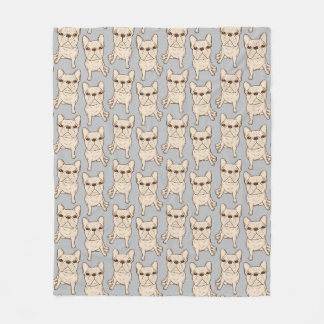 Cream French Bulldog Fleece Deken