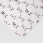 Cream Frenchie Cartoon Dog Patroon Tissuepapier (Detail)