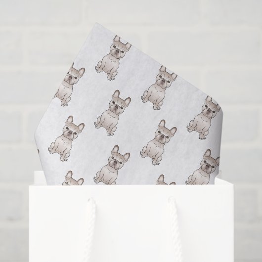Cream Frenchie Cartoon Dog Patroon Tissuepapier (Cadeauzakje)