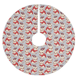 Cream Frenchie in kerstkeuken Kerstboom Rok