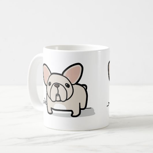 Cream Frenchie Koffiemok (Voorkant links)