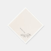 Cream gepersonaliseerde bruiloft repetitie diner servet (Hoek)