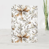 Cream Gingerbread Christmas Bows Kaart (Achterkant)