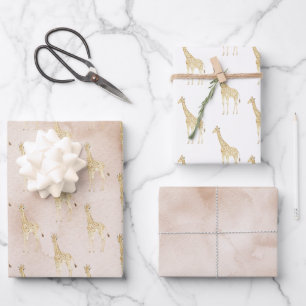 Cream Giraffe       Inpakpapier Vel
