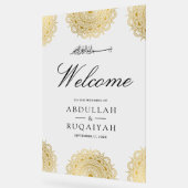 Cream Gold Asian Motif Muslim Wedding Welcome (Angle)