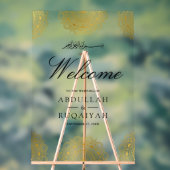 Cream Gold Asian Motif Muslim Wedding Welcome (Neutre)