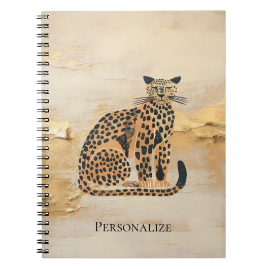 Cream Gold Leopard Animal Notitieboek (Voorkant)
