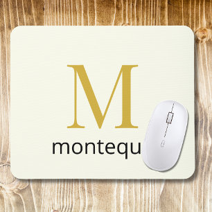 Cream Gold Monogram Gepersonaliseerde Naam Luxe Ca Muismat