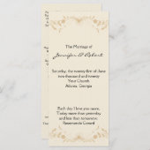 Cream Gold  Pinstripe Wedding Program Programma (Voorkant / Achterkant)