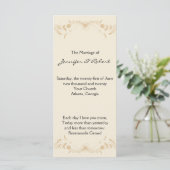 Cream Gold  Pinstripe Wedding Program Programma (Staand voorkant)