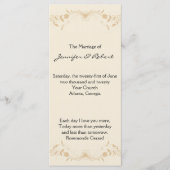 Cream Gold  Pinstripe Wedding Program Programma (Voorkant)