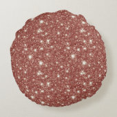 Cream Gold Red Hearts Glitter Rond Kussen (Achterkant)