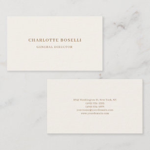 Cream Gold Serif Lettertype Professioneel Mat Dubb Visitekaartje