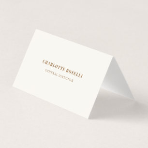 Cream Gold Serif Lettertype Professioneel Mat Dubb Visitekaartjes