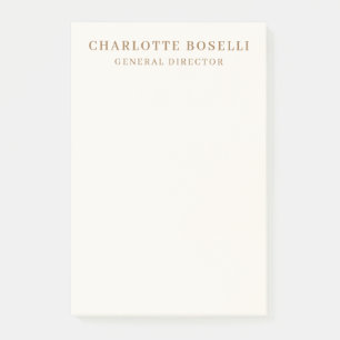 Cream Gold Serif Lettertype Professionele Naam Pos Post-it® Notes