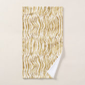 Cream Gold Zebra afdrukken Bad Handdoek