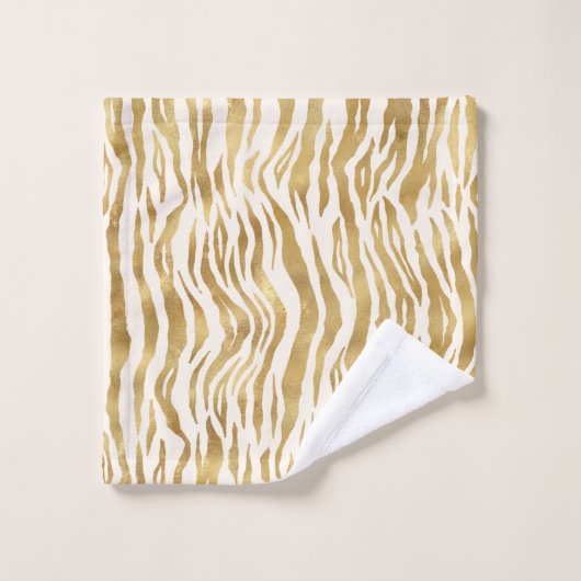 Cream Gold Zebra afdrukken Bad Handdoek