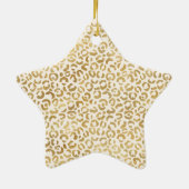 Cream Gold-Zebra en luipaard afdrukken Keramisch Ornament (Achterkant)