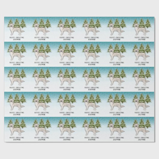 Cream Golden Retriever Dog Christmas Aangepaste te Cadeaupapier (Vlak)