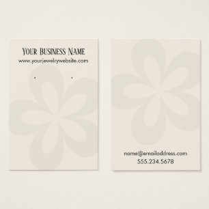 Cream Graphic Flower 1 Earning Holder Display Visitekaartje