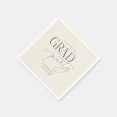 Cream Gray Personalized Minimalist Grad Party Servet (Hoek)