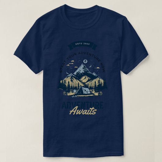Cream Green Illustrated Adventure Attend TShirt (Design devant)