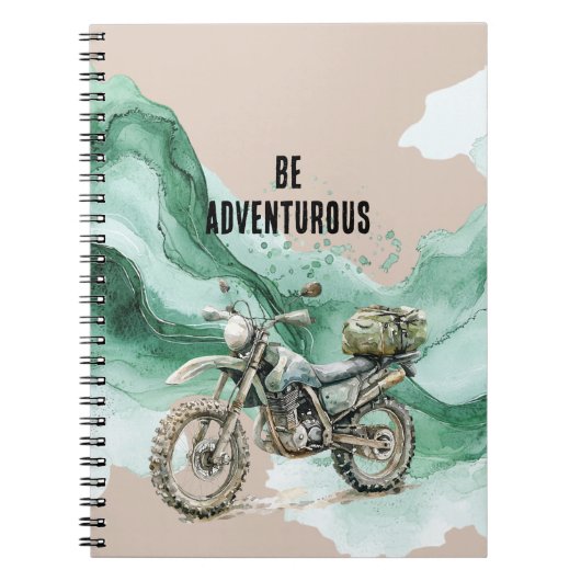 Cream Green Motorcycle Adventure Notitieboek (Voorkant)