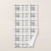 Cream Grey Yellow Plaid Stripes (Serviette à main)