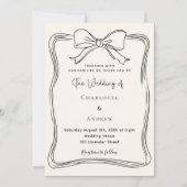 Cream hand getrokken boog bruiloft kaart (Voorkant)