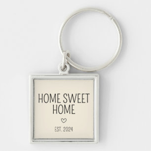 Cream Heart Home Sweet Home Nieuwe huiseigenaar Sleutelhanger
