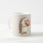 Cream Hedgehog Apple Heart Koffiemok (Voorkant links)