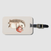 Cream Hedgehog Heart Love Bagagelabel (Voorkant (horizontaal))