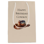 Cream Howdy Cowboy Westerne Petten Medium Cadeauzakje (Voorkant)