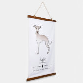 Cream Italiaans grijnshond met een paw en aangepas Hangend Wandkleed (Gebogen)