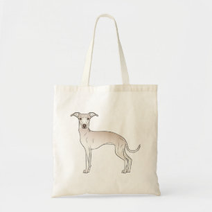 Cream Italy Greyhound Cartoon Dog Illustratie Tote Bag