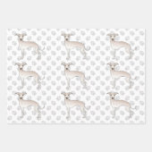 Cream Italy Greyhound Cartoon Dogs with Paws Inpakpapier Vel (Voorkant 3)