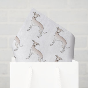 Cream Italy Greyhound Cute Cartoon Dog Patroon Tissuepapier