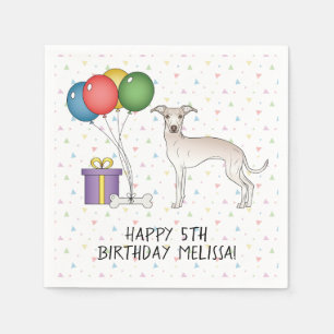 Cream Italy Greyhound Cute Dog - Happy Birthday Servet