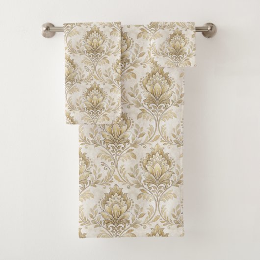 Cream Ivory Bath Towels Soft Victorian-Inspired (En situation)