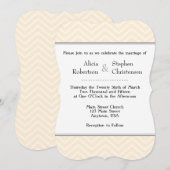 Cream Ivory Chevron Invitations de mariage (Devant / Derrière)
