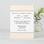 Cream Ivory Chevron Invitations de mariage (Debout devant)