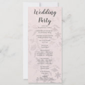 Cream Ivory et Floral Metallic Wedding Programme (Dos)