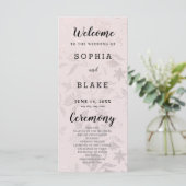 Cream Ivory et Floral Metallic Wedding Programme (Debout devant)