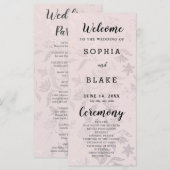 Cream Ivory et Floral Metallic Wedding Programme (Devant / Derrière)