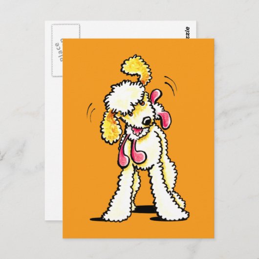 Cream Labradole Playtime Briefkaart (Voorkant / Achterkant)